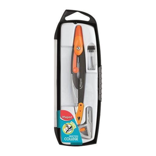 Körző készlet, 3 darabos, MAPED "Metal Open", vegyes színek