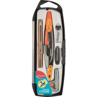   Körző készlet, 5 darabos, MAPED "Metal Open", vegyes színek