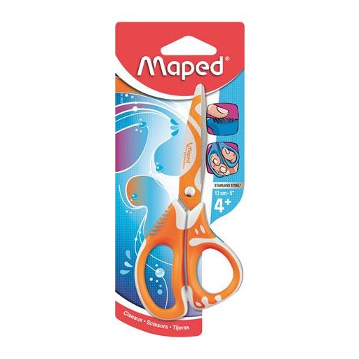 Olló, iskolai, 13 cm, MAPED "Zenoa Fit", vegyes színek