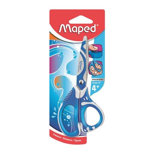 Olló, iskolai, 13 cm, MAPED "Zenoa Fit", vegyes színek
