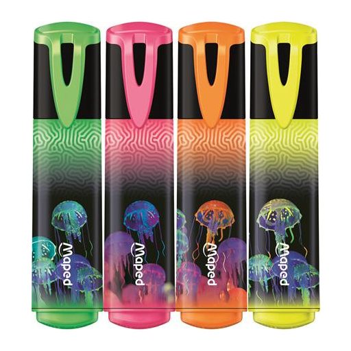 Szövegkiemelő készlet, 1-5 mm, MAPED "Deepsea Paradise Fluo Peps", 4 különböző szín