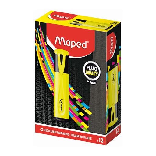 Szövegkiemelő, 1-5 mm, MAPED "Fluo Peps Classic", sárga
