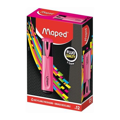 Szövegkiemelő, 1-5 mm, MAPED "Fluo Peps Classic", rózsaszín