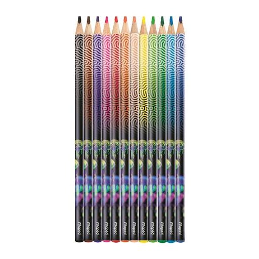 Színes ceruza készlet, háromszögletű, MAPED "Deepsea Paradise", 12 különböző szín