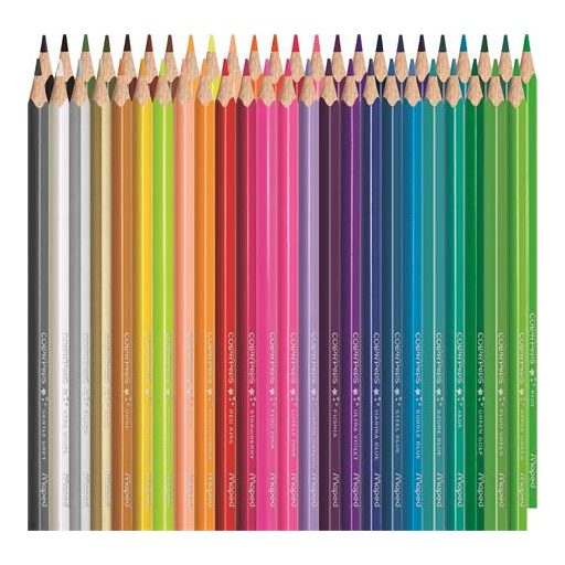 Színes ceruza készlet, háromszögletű, MAPED "Color'Peps Star", 48 különböző szín