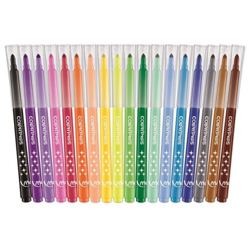 Filctoll készlet, mosható, MAPED "Color'Peps Long Life", 18 különböző szín