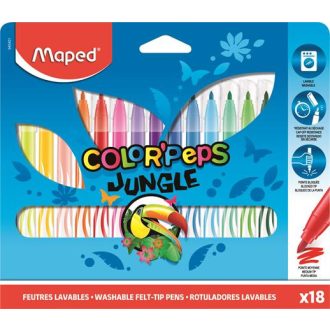   Filctoll készlet, 2,8 mm, kimosható, MAPED "Color'Peps Jungle", 18 különböző szín
