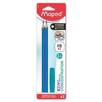   Írástanuló grafitceruza, HB, háromszögletű, szilikon vég, MAPED "Kidy Learn Concentration"
