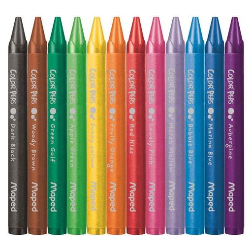 Zsírkréta, MAPED "Color'Peps Wax", 12 különböző szín
