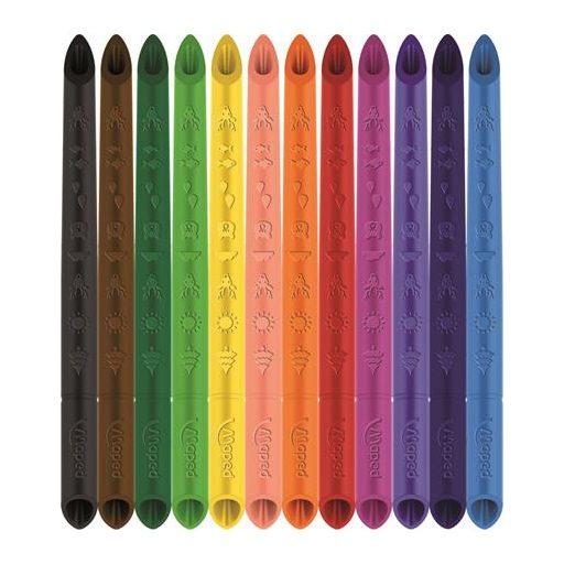 Színes ceruza készlet, háromszögletű, MAPED "Color'Peps INFINITY", 12 különböző szín