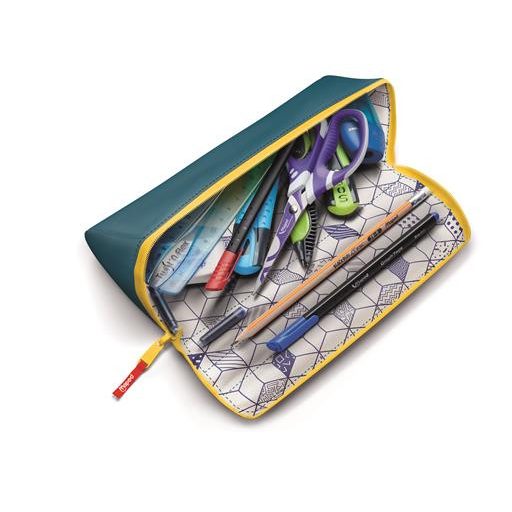 Tolltartó, háromszög alakú, kifordítható, cipzáras, MAPED "Open XXL Basic", zöld