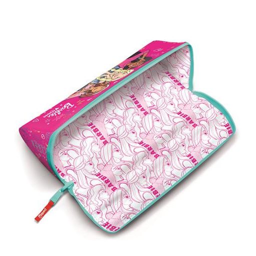 Tolltartó, háromszög alakú, kifordítható, cipzáras, MAPED "Barbie Open XXL"