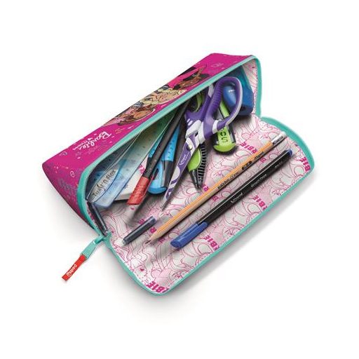 Tolltartó, háromszög alakú, kifordítható, cipzáras, MAPED "Barbie Open XXL"