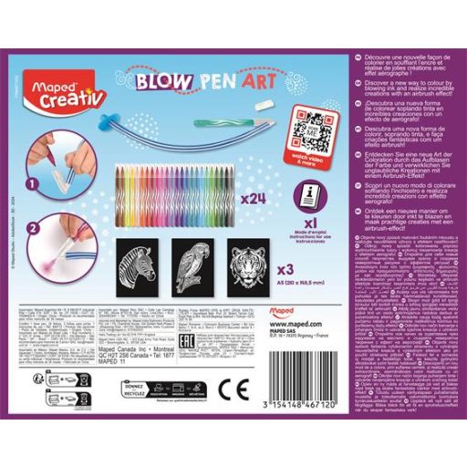 Fújós filctoll készlet, MAPED CREATIV "Blow pen Basic"