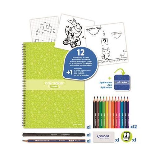 Animációkészítő készlet applikációval, Pop, MAPED CREATIV "Animaker Flash"