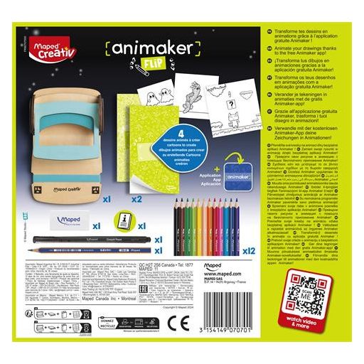 Animációkészítő készlet applikációval, Pop mini, MAPED CREATIV "Animaker Flip"