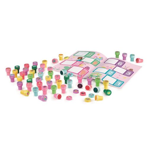 Nyomdázó készlet, foglalkoztató füzettel, hercegnő, MAPED CREATIV "Stamps"