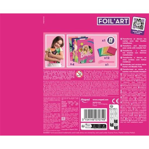 Fóliás képkészítő készlet, MAPED CREATIV "Barbie Foil'Art"