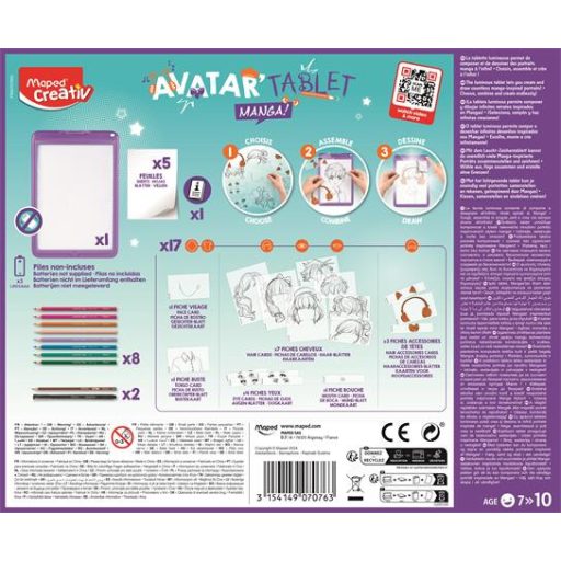 Kreatív rajzkészlet, MAPED CREATIV "Avatar Tablet Manga"