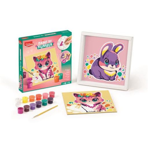 Számfestő készlet, cica és nyuszi, MAPED CREATIV "Paint by number"