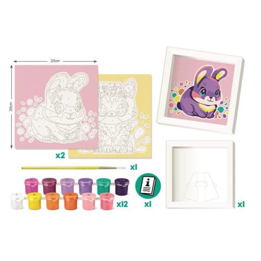 Számfestő készlet, cica és nyuszi, MAPED CREATIV "Paint by number"