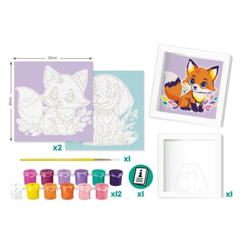 Számfestő készlet, kutya és róka, MAPED CREATIV "Paint by number"