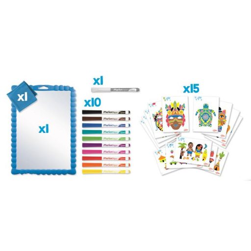 Kreatív készségfejlesztő tábla, átlátszó, törölhető, MAPED CREATIV, "Artist Board", kalandos világ