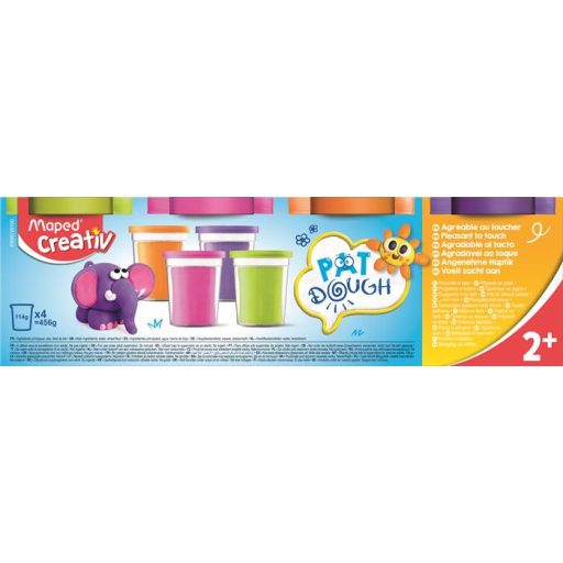 Gyurma készlet, 4x114 g, MAPED CREATIV "Pat Dough Fancy", vegyes színek