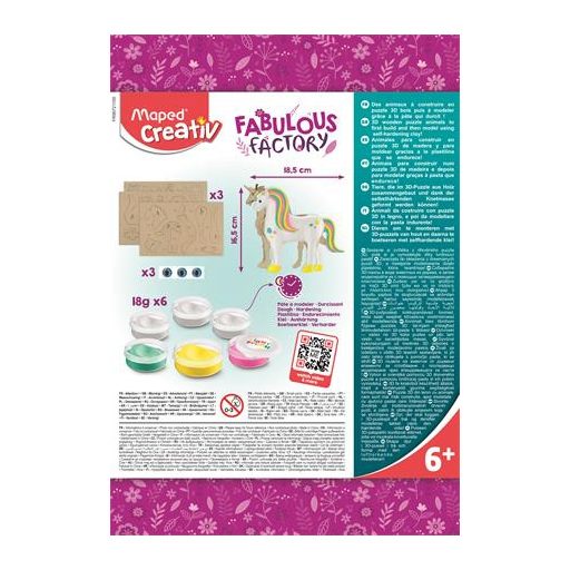 Unikornis készítő modellező gyurma készlet, MAPED CREATIV "Fabulous factory"
