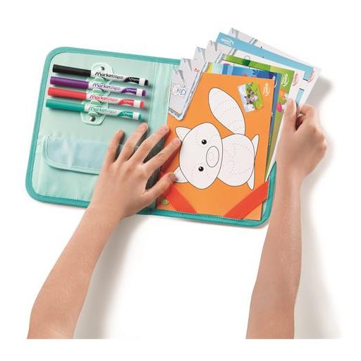 Kreatív készségfejlesztő tábla, utazótáskával, állati móka, MAPED CREATIV "Travel Board"