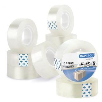Ragasztószalag, 19 mm x 33 m, RAPESCO, 10 db,  áttetsző