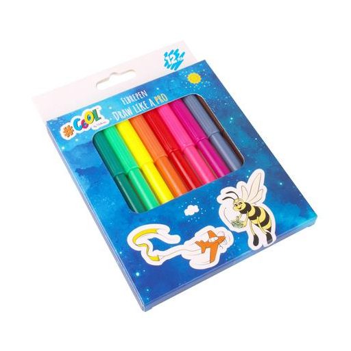 Filctoll készlet, 2 mm, COOL BY VICTORIA, 12 különböző szín