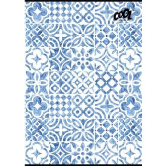   Füzet, tűzött, A4, kockás, 80 lap, COOL BY VICTORIA "Mediterrain patterns"
