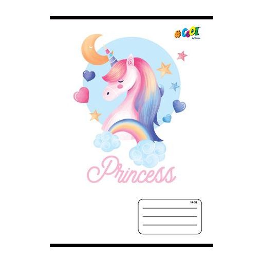 Füzet, tűzött, A5, vonalas, 32 lap, 1. osztály, COOL BY VICTORIA, "Princess", "14-32"