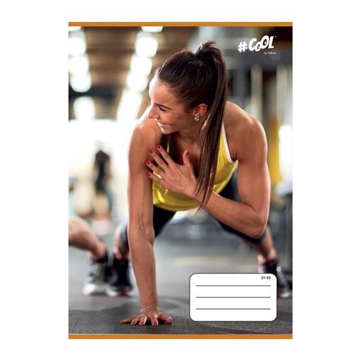 Füzet, tűzött, A5, vonalas, 32 lap, 4-8. osztály, COOL BY VICTORIA, "Fitness life", "21-32"