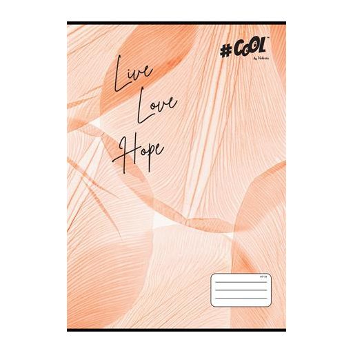Füzet, tűzött, A4, kockás, 32 lap, COOL BY VICTORIA, "Live-love-hope", "87-32"