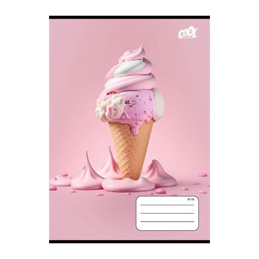 Füzet, tűzött, A5, vonalas, 32 lap, 4-8. osztály, COOL BY VICTORIA "Sweet pink", "21-32"
