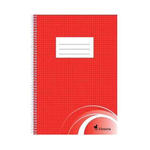 Spirálfüzet, A4, kockás, 70 lap, VICTORIA PAPER