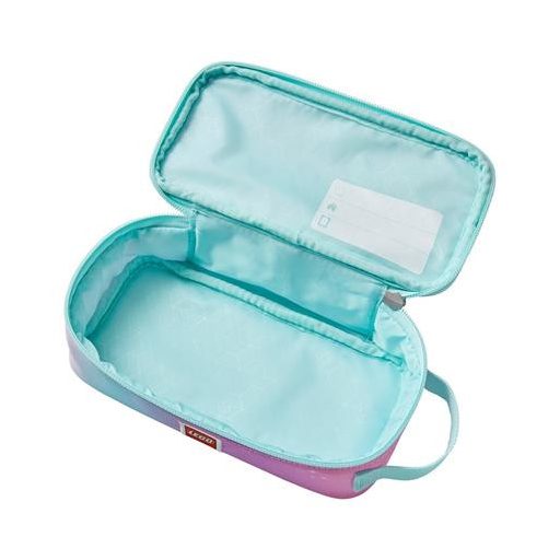 Tolltartó, szögletes, cipzáras, LEGO "Iconic Sparkle", rózsaszín-mintás