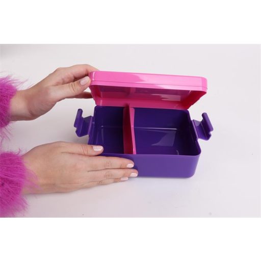 Uzsonnás doboz, LEGO "Bee", lila-rózsaszín-mintás