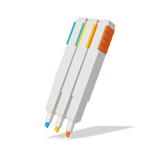 Szövegkiemelő készlet, kétvégű, LEGO, 3 különböző szín