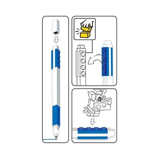 Zseléstoll, 0,7 mm, kupakos, mini figurával, LEGO, kék