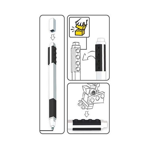 Zseléstoll, 0,7 mm, kupakos, mini figurával, LEGO, fekete