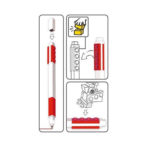 Zseléstoll, 0,7 mm, kupakos, mini figurával, LEGO, piros