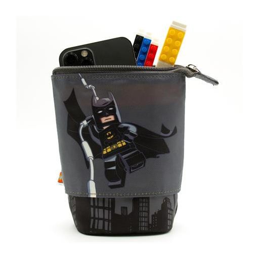 Tolltartó, cipzáras, pop-up, LEGO "Super Heroes Batman", szürke-mintás