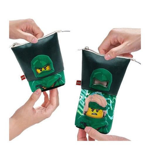 Tolltartó, cipzáras, pop-up, LEGO "Ninjago Lloyd", fekete-zöld-mintás