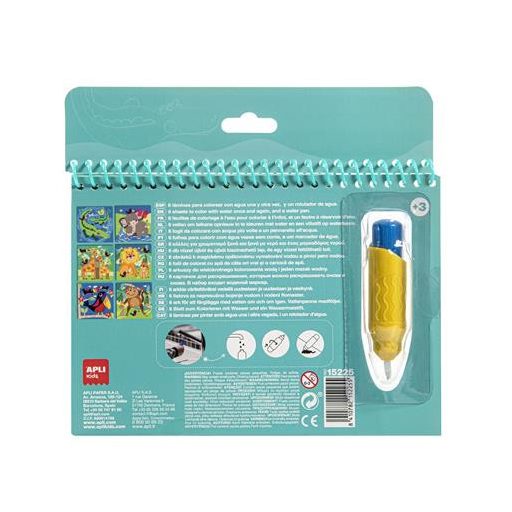 Színezőfüzet, vízbázisú, APLI Kids "Aqua Fun", dzsungel