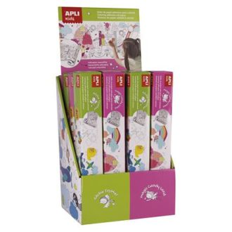   Színező tekercs display, öntapadó, APLI Kids, közlekedés, cukorkaország
