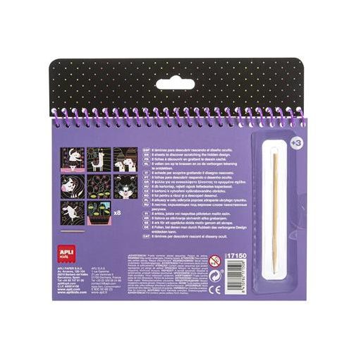 Képkarcoló füzet, APLI Kids "Magic Scratch", unikornis