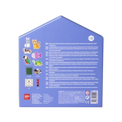 Kreatív készségfejlesztő készlet, APLI Kids "My first Pompom", állatok